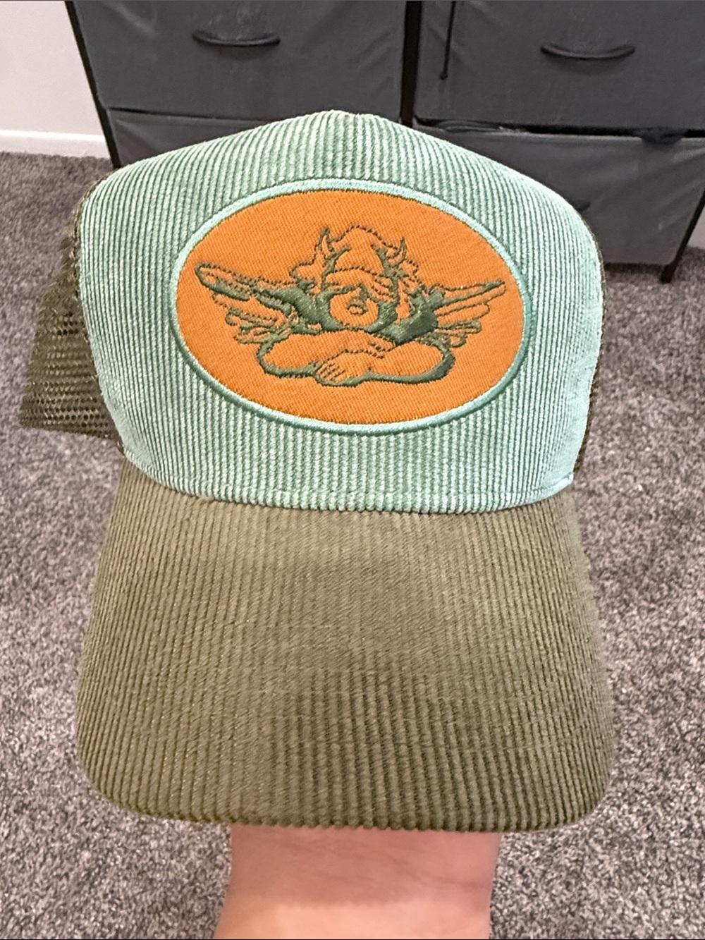 Trucker Cap in Mint Green and Olive